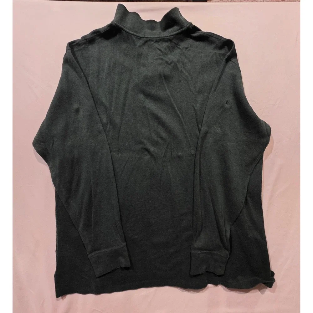 Polo Ralph Lauren Estate Rib Quarter Zip Pullover Men's 2XLT Tall Green Cotton